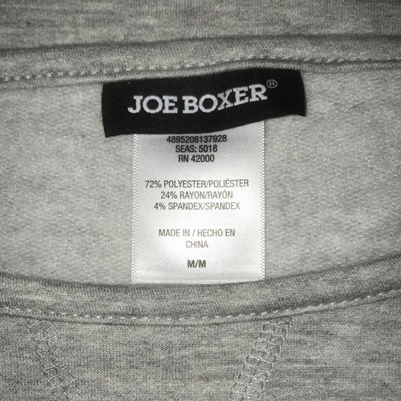 JOE Boxer heather gray long sleeve nightgown fleece lined size M - Picture 5 of 8